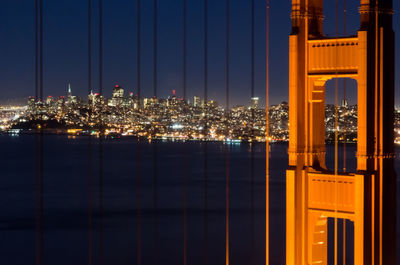 Illuminated city at night