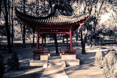 View of temple in building