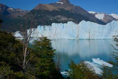 Scenic view of lake against mountain range