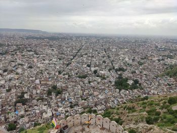 High angle view of townscape against sky