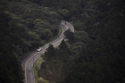 High angle view of mountain road