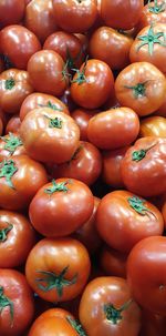 High angle view of tomatoes for sale at market