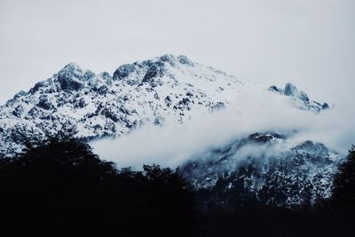 Scenic view of mountains against clear sky