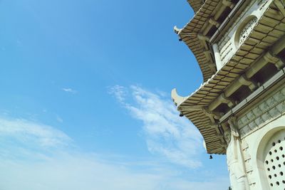 Low angle view of traditional building against sky