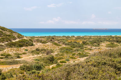 Landscape on the west coast of rhodes island near kattavia