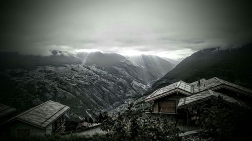 Scenic view of mountains against sky