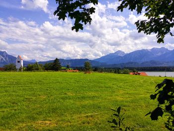 Scenic view of field against sky