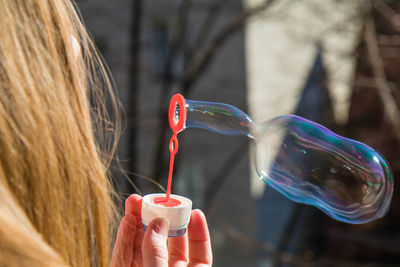 Close-up of bubbles in water