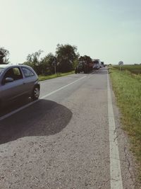 Car on road against sky