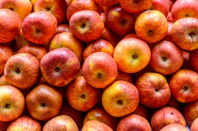 Full frame shot of apples for sale at market stall