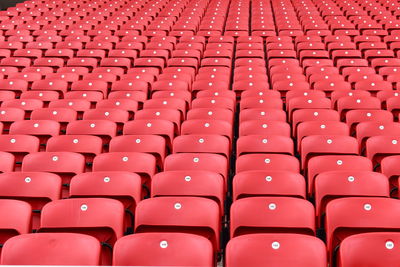 Full frame shot of empty chairs