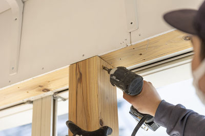 Low section of man with dog