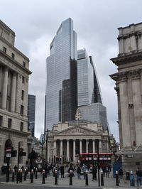 Low angle view of buildings in city