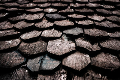 Full frame shot of firewood