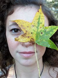 Close-up portrait of a young woman