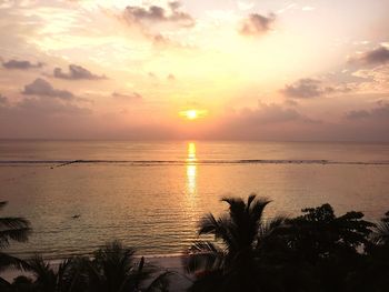 Scenic view of sea during sunset