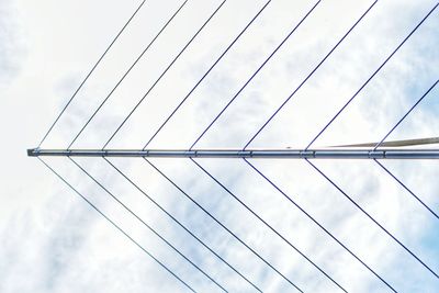 Low angle view of power lines against sky