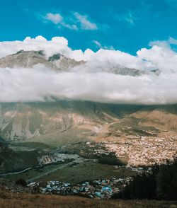 Aerial view of landscape against sky