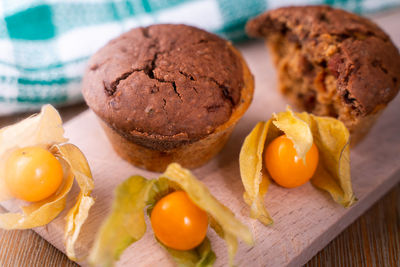 Close-up of food on table