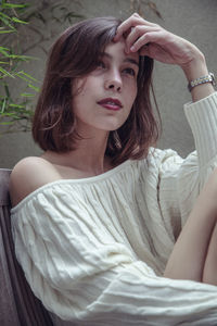 Portrait of beautiful young woman