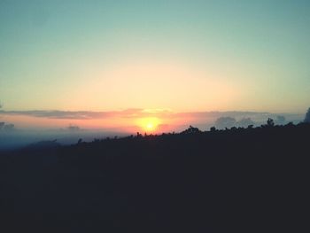 Silhouette of landscape at sunset