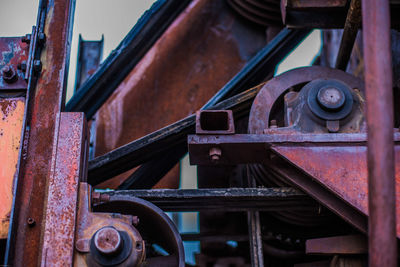 Close-up of rusty machinery