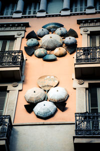 Low angle view of painting on building