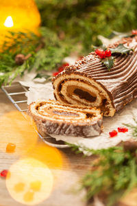 Close-up of cake on table