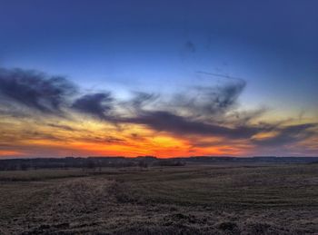 Dramatic sky over landscape
