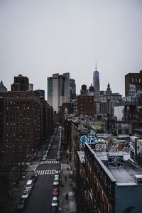 View of skyscrapers in city