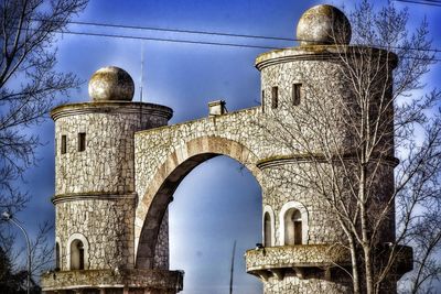 Low angle view of old built structure