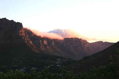 Scenic view of mountains against sky