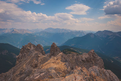 Scenic view of mountains against sky