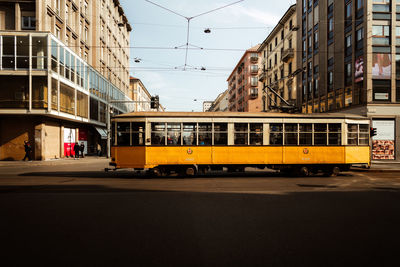 High angle view of tram on road