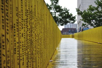 Panoramic view of yellow buildings in city