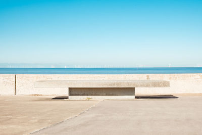 Concrete bench at seaside