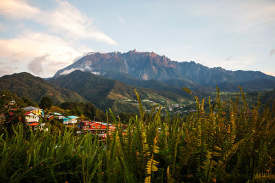 Scenic view of mountains against sky