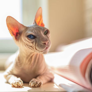 Close-up of a cat looking away