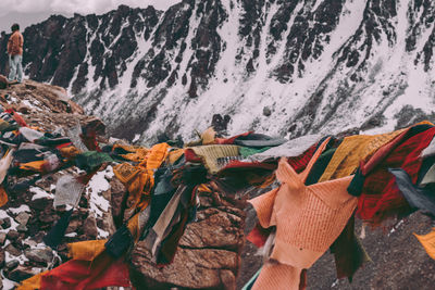 Close-up of clothes drying on clothesline