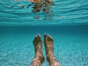 Low section of woman in swimming pool