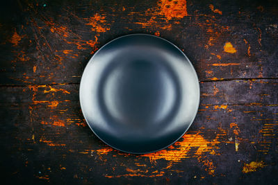 High angle view of empty bowl on table