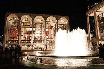 View of illuminated building at night