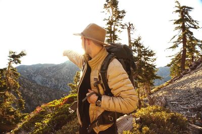 Full length of man standing on mountain