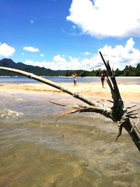 Scenic view of beach against sky