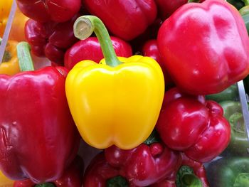 Full frame shot of red bell peppers