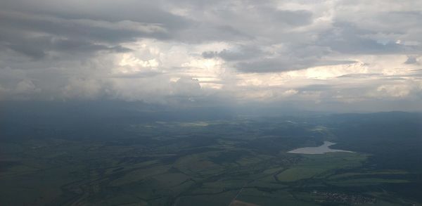 Aerial view of landscape against sky