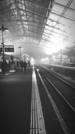 Railroad track at night