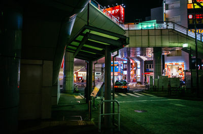 Multi colored city at night