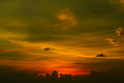 Scenic view of dramatic sky during sunset