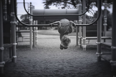 Boy playing in playground